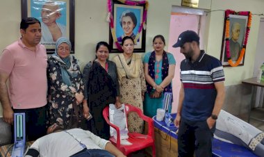 स्व राजीव गांधी की पुण्यतिथि पर रक्त दान शिविर का आयोजन