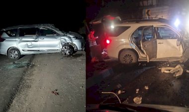 जोघों में हाई-वे पर पलटी गाड़ी तो स्वारघाट में ट्रक से टकराई कार ,चार लोग घायल