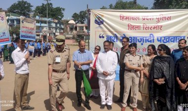 नाहन में नशे से आजादी पखवाड़ा कार्यक्रम के अंतर्गत नक्शा मुक्ति जागरूकता अभियान का आयोजन