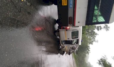 पंजाब रोडवेज व एम्बुलेंस के बीच टक्कर, एम्बुलेंस चालक जख्मी