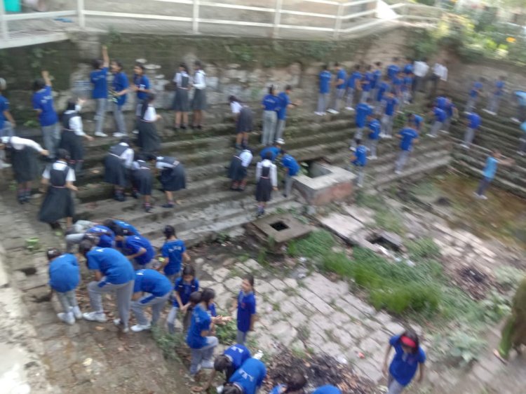ए वी एन मोनाल इको क्लब ने नौणी के बाग में की जल बावड़ी की साफ सफ ाई