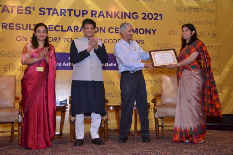 हिमाचल को स्टेट्स स्टार्टअप रैकिंग 2021 में एस्पायरिंग लीडर का खिताब मिला