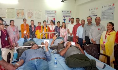 हिमालयन गु्रप में आयोजित रक्तदान शिविर में 101 यूनिट रक्त एकत्रित  -लघु उद्योग भारती और रोटरी थ्क्लब कालाअंब