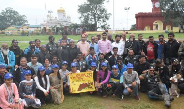 फिट इंडिया फ्रीडम राइडर बाइकर्स रैली का नाहन पहुंचने पर हुआ स्वागत