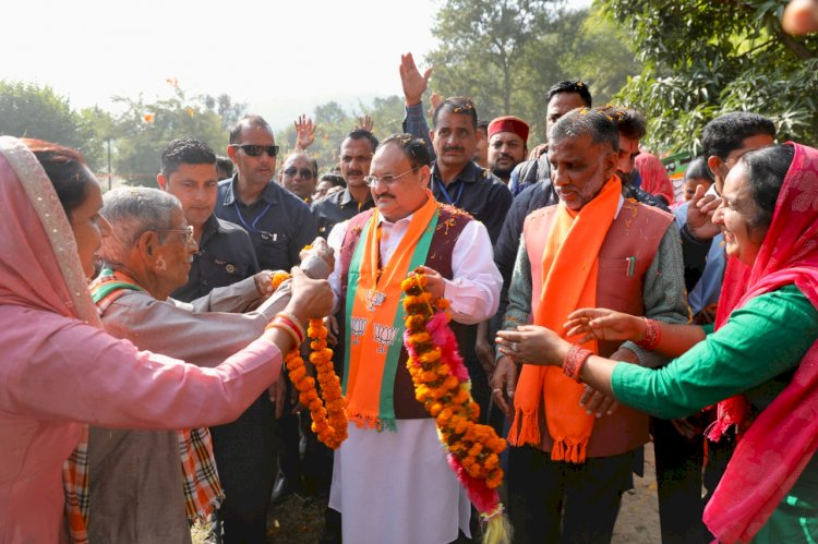 कांग्रेस की सरकार में जनता को चूना लगाया जाता था, मतलब यह कि विकास की झूठे सब्जबाग दिखाए जाते थे  नड्डा