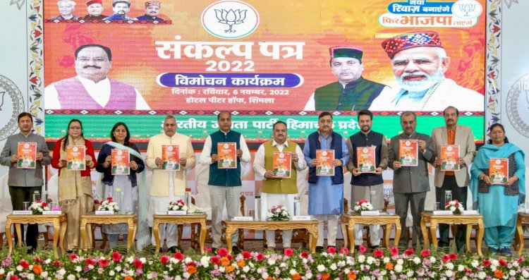 जगत प्रकाश नड्डा ने भाजपा के संकल्प पत्र को जारी किया