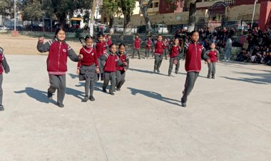 100 मीटर दौड़ में सृष्टि,सक्षम, अशिता व गुरसिमरन प्रथम