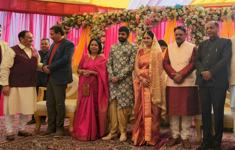पूर्व मुख्यमंत्री जयराम ठाकुर ने  नड्डा की   भतीजी निमिषा की शादी  में  हार्दिक शुभकामनाएं दी
