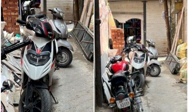 शहर में दो पहियावाहनों की अवैध पार्किगं भी मुसीबत....-गलियों में तो स्थिति हुई बेकाबू .... नाहन राऊंड में सड़क के दोनों ओर लगा रहता है जमावडा.....