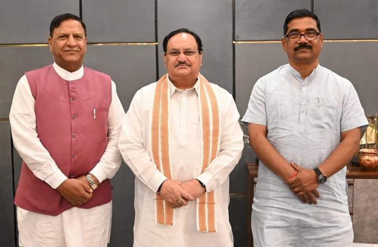 नड्डा से मिले बिंदल......राष्ट्रीय अध्यक्ष से महत्वपूर्ण संगठनात्मक विश्व पर भी चर्चा