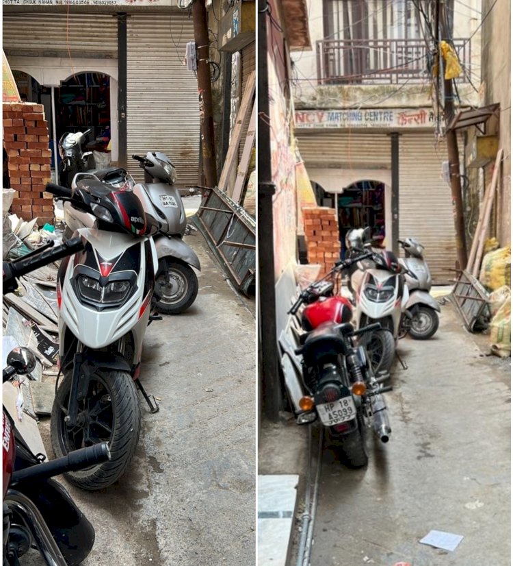शहर में दो पहियावाहनों की अवैध पार्किगं भी मुसीबत....-गलियों में तो स्थिति हुई बेकाबू .... नाहन राऊंड में सड़क के दोनों ओर लगा रहता है जमावडा.....