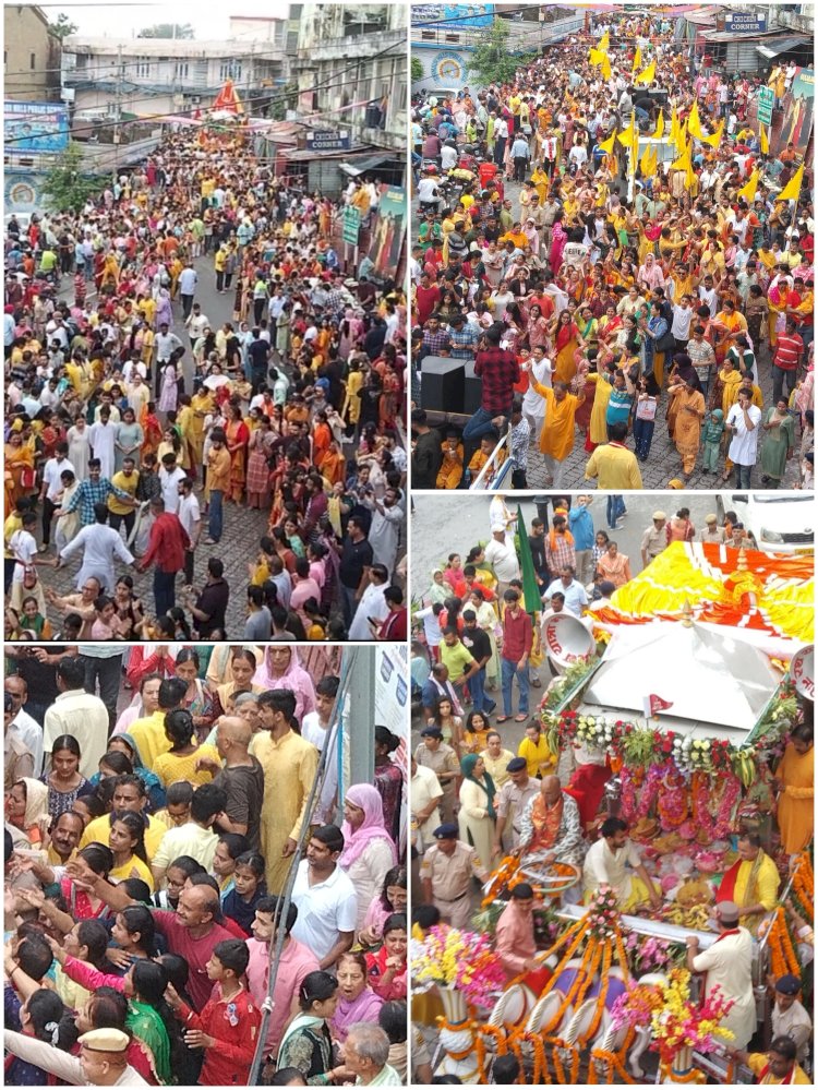 भगवान जगन्नाथ की रथ यात्रा में...... उमड़ा आस्था का सैलाब , हजारों श्रद्धालु रथ को खींचने के लिए त्सुक नजर आए....