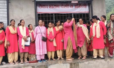 डुब्लु में शराब के ठेके के विरोध में महिलाओं ने खोला मोर्चा.......शराब ठेका खोलने बारे कोई सहमति नहीं ली गई .....