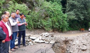 सेब सीजन से पहले सभी सड़कों को किया जाएगा बहाल....... शिक्षा मंत्री ने कुकुनाला में क्षतिग्रस्त पुल का लिया जायजा....
