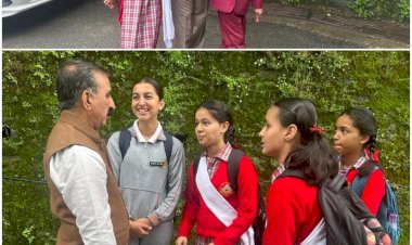 पैदल चले मुख्यमंत्री,छात्रों से  पढाई के बारे में पूछा फिर सचिवालय पहुंचे.....