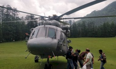 वायुसेना के हेलीकॉप्टर द्वारा 22 क्विंटल राशन पहुंचाया दूरदराज गांव शांगड को ....