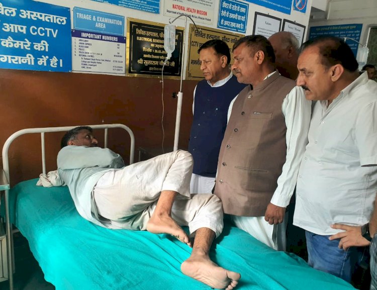 भाजपा प्रदेश अध्यक्ष डॉ राजीव बिंदल... कुशल क्षेम जानने पहुंचे हॉस्पिटल ....