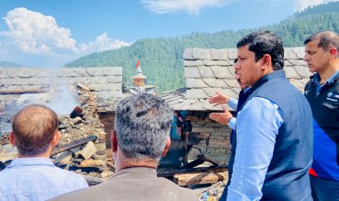 शिक्षा मंत्री व उपायुक्त ने रोहड़ू के धरोटी गांव में अग्निकांड  लिया जायजा, हर संभव सहायता का दिया आश्वासन