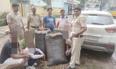 पुलिस ने 52.402 किलोग्राम  चुरा पोस्त  पकड़ा...... राजस्थान के चार युवकों दबोचा......