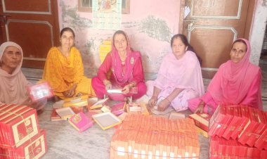 आत्मनिर्भरता की इबारत लिख रहे महिला स्वयं सहायता समूह...... जाहू में मिठाई के डिब्बे और भ्याड़ में बैग बनाकर अच्छी कमाई कर रही हैं महिलाएं.....