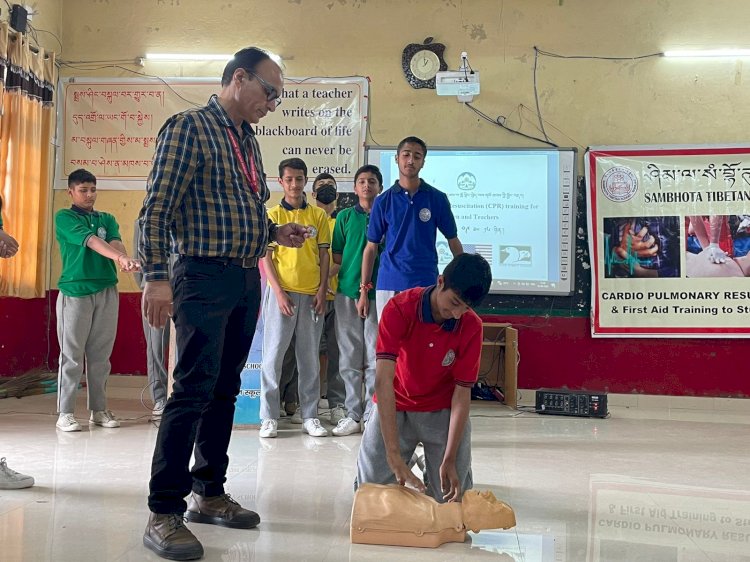 सम्भोटा तिब्बतन विद्यालय छोटा शिमला एक दिवसीय प्राथमिक उपचार शिविर का आयोजन....