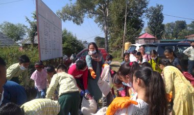 स्वच्छता सेवा अभियान के तहत नगरी कलूंड में किया श्रमदान .......