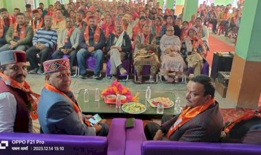 बिंदल बोले मोदी को तीसरी बार बनाना है पीएम, विकसित भारत संकल्प यात्रा  ददाहू में पहुंची