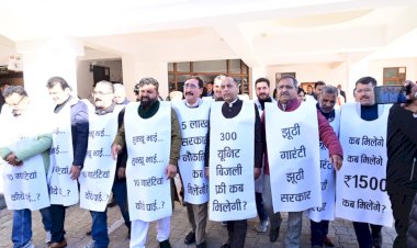 शीतकालीन सत्र में बीजेपी विधायकों का  सरकार के ख़िलाफ़ विरोध प्रदर्शन