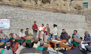 किन्नौर जिला की लाबरंग पंचायत में आयोजित किया गया विभागीय योजनाओं से संबंधित विभागीय जागरूकता शिविर