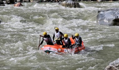 एशियन राफ्टिंग चैंपियनशिप में डाउन रिवर एवं स्लालोम रेस का आयोजन