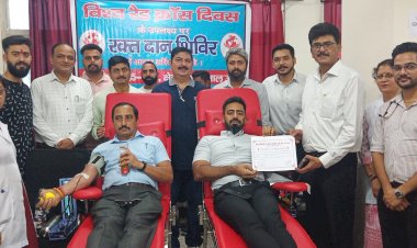 विश्व रेडक्रॉस दिवस पर ऊना में लगा रक्तदान शिविर