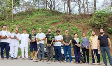 गुरू पूर्णिमा पर नाहन में आर्ट ऑफ लिविंग ने किया वृक्षारोपण, लगाए 100 पौधे