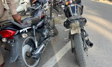 मोटर अधिनियम का उल्लंघन करने पर किए 60 चालान