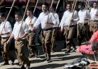 राष्ट्रीय स्वयं सेवक संघ केशव नगर द्वारा होटल लैंडमार्क से शेर ए पंजाब तक निकाला गया पथ संचालन