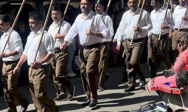 राष्ट्रीय स्वयं सेवक संघ केशव नगर द्वारा होटल लैंडमार्क से शेर ए पंजाब तक निकाला गया पथ संचालन