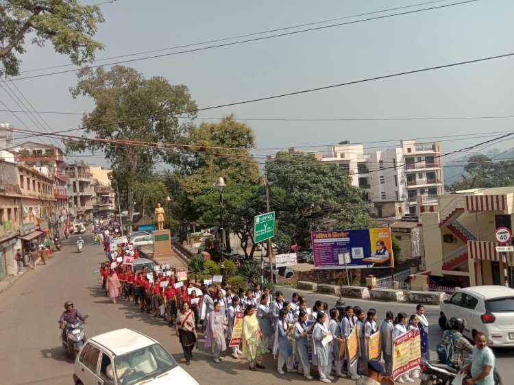 नशामुक्त भारत ही बनेगा संस्कारित और समृद्ध भारत ..ए वी एन के बच्चों ने रैली निकालकर दिया नशे के विरुद्ध जनजागरुकता का संदेश....