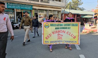 गोरक्षनाथ राजकीय संस्कृत महाविद्यालय नाहन के छात्रों ने  राष्ट्रीय सेवा योजना एवं सड़क सुरक्षा क्लब की संयुक्त रूप से जन जागरूकता रैली