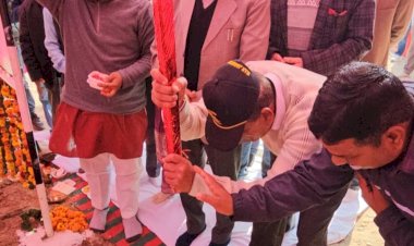 सुजानपुर विधानसभा क्षेत्र के  गाँव आठलबर के लिए बनने वाली सड़क का विधायक ने  किया  भूमि पूजन