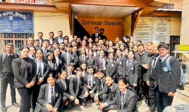 हिमाचल प्रदेश विश्वविद्याल विधि विभाग के छात्रों ने किया जिला कारागार कैथू का दौरा