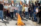 भाजपा कार्यालय में तब्दील हुआ ईडी ऑफिस, गुस्साए युकां कार्यकर्ताओं ने फूंका नरेन्द्र मोदी का पुतला