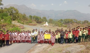 कांसर स्कूल के छात्रों ने नशा मुक्ति को लेकर रैली निकाली..