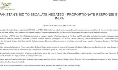 पाकिस्तान को भारतीय सेना की चेतावनी: सैन्य ठिकानों पर हमला बर्दाश्त नहीं