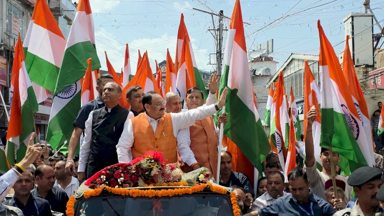 जेपी नड्डा तिरंगा यात्रा में उपस्थित, सेना का बढ़ाया मनोबल