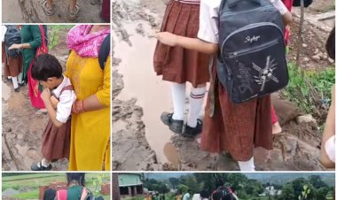 बनकला-रखनी लिंक रोड बन्द : खराब मौसम में खमियाजा भुगतना पड़ रहा है स्कुली नोनिहालों को....
