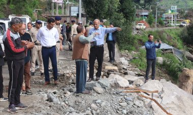 केंद्रीय दल ने सराज क्षेत्र में आपदा प्रभावित स्थलों का दौरा किया, राजस्व मंत्री से की चर्चा