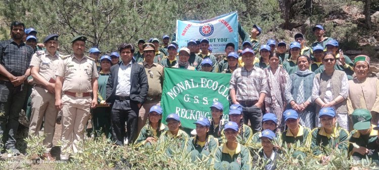 किन्नौर जिला की फॉरेस्ट कॉलोनी रिकांग पीओ में पौधरोपण-जागरूकता अभियान आयोजित