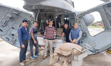 बंजार, श्रीकोट, निहारनी में 78 क्विंटल राशन का एयर ड्रॉप : तोरुल एस. रवीश