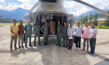 सोमवार को निहारनी में 30 क्विंटल राशन का एयरड्रॉप : अभी तक विभिन्न स्थानों पर 155 क्विंटल राशन एयरड्रॉप किया : तोरुल एस. रवीश