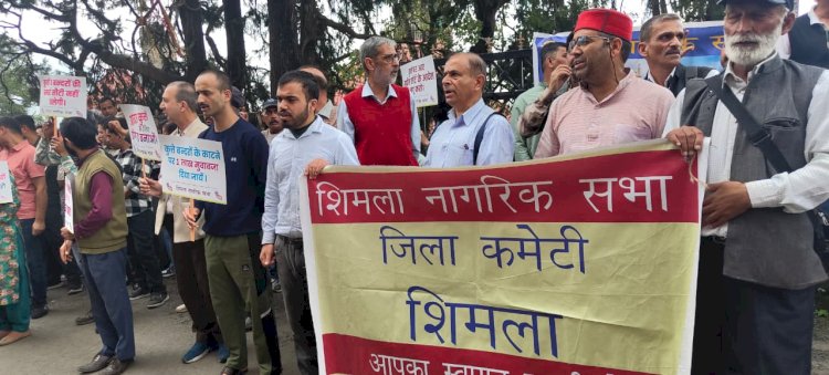 नागरिक सभा ने शिमला शहर में कुत्तों बंदरों के आतंक के खिलाफ नगर निगम कार्यालय पर किया धरना प्रदर्शन