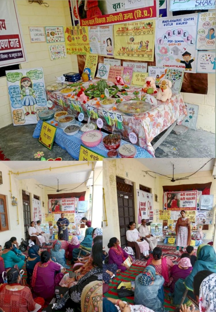 पोषण अभियान के तहत कोटला खुर्द और भड़ोलियां खुर्द में  जागरूकता शिविर आयोजित